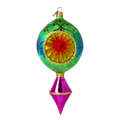Emerald Zenith Pulse | Hand-Painted Glass Ornament | Blubom 2025-186