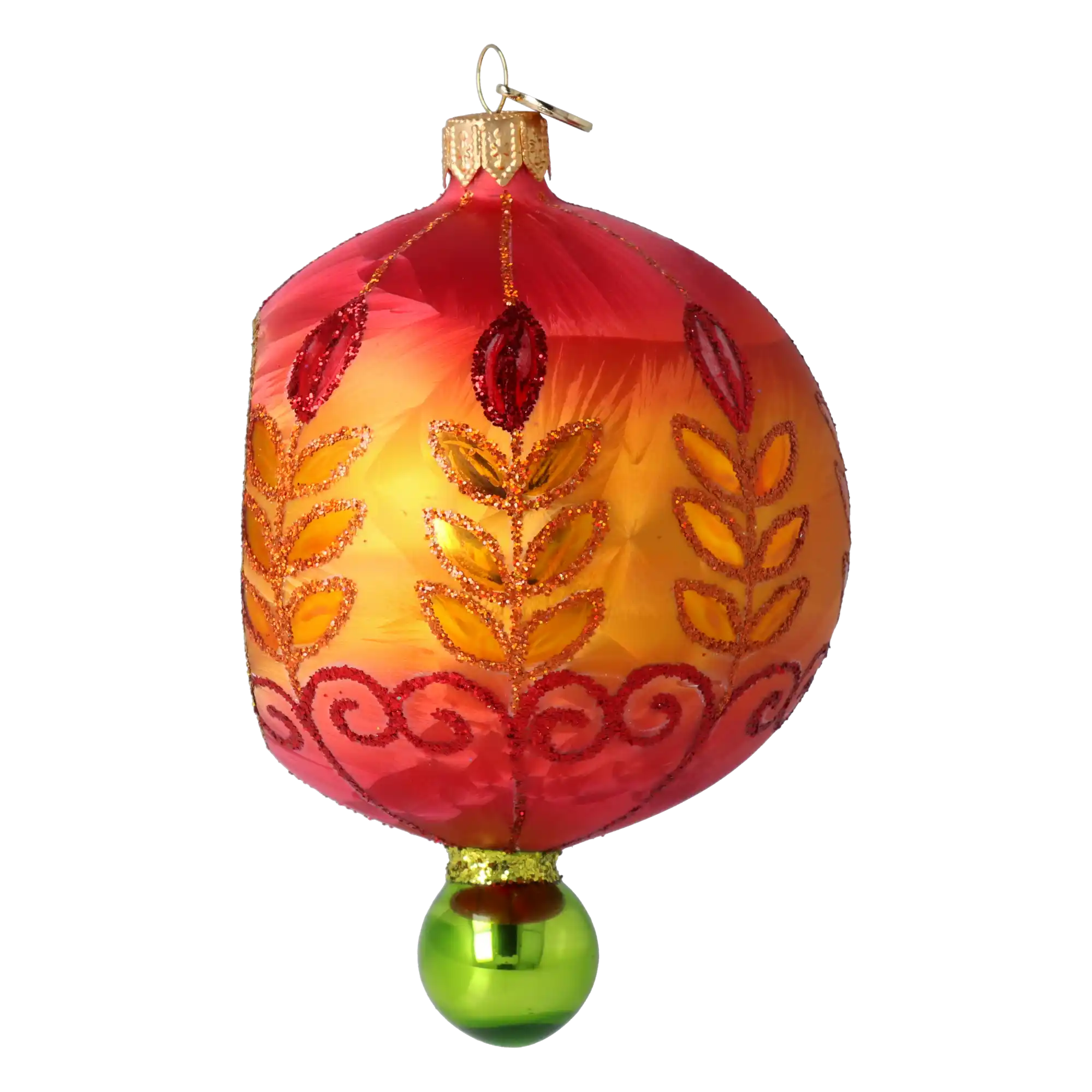 Fiery Blossom Glass Ornament Handcrafted Reflector Ornament