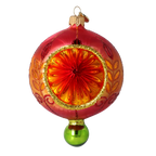 Cinnabar Solstice | Hand-Painted Glass Ornament | Blubom 2025-187