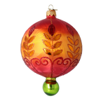 Cinnabar Solstice | Hand-Painted Glass Ornament | Blubom 2025-187