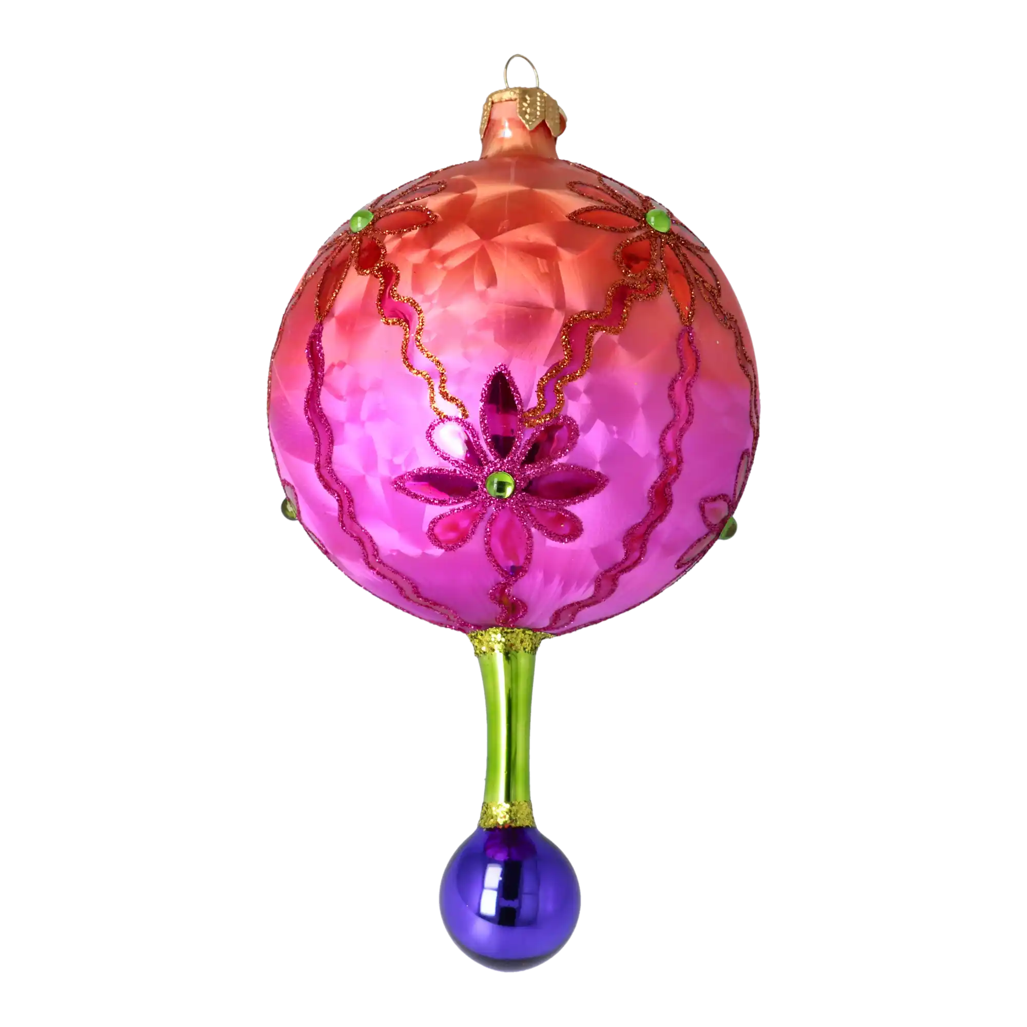 Winter Sunflower Handmade Glass Christmas ornament Reflector