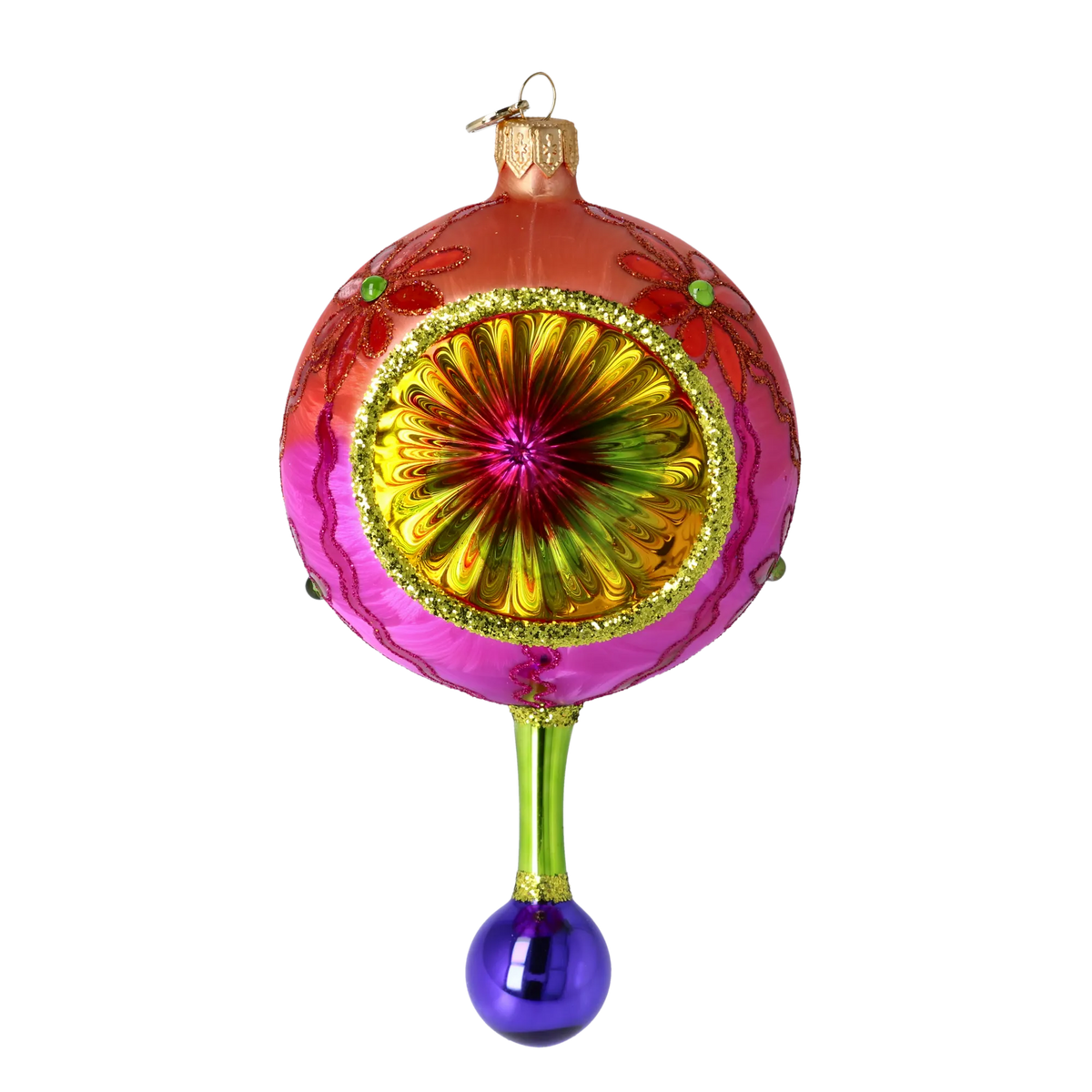 Fuchsia Garden Pulse | Hand-Painted Glass Ornament | Blubom 2025-189
