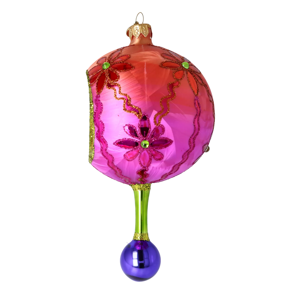 Fuchsia Garden Pulse | Hand-Painted Glass Ornament | Blubom 2025-189