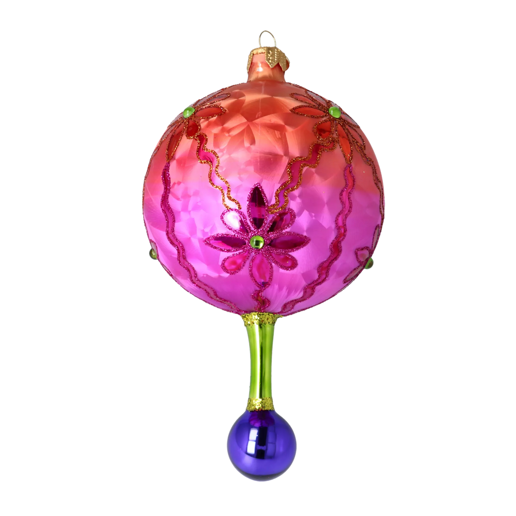 Fuchsia Garden Pulse | Hand-Painted Glass Ornament | Blubom 2025-189