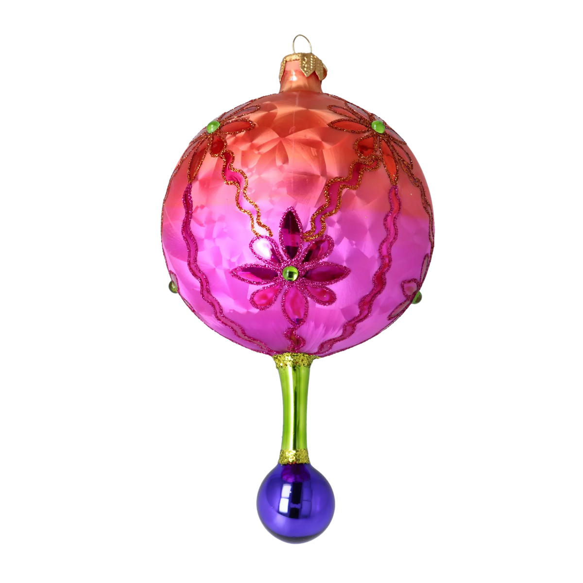 Fuchsia Garden Pulse | Hand-Painted Glass Ornament | Blubom 2025-189