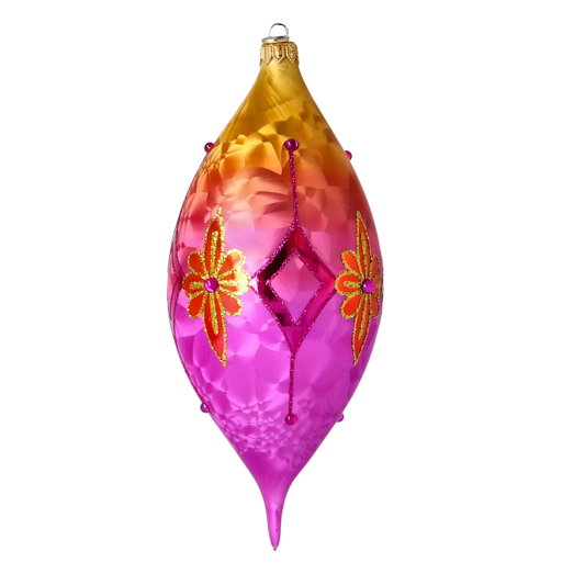 Pink Sunrise Glass Ornament Handcrafted Reflector Ornament 2025-190