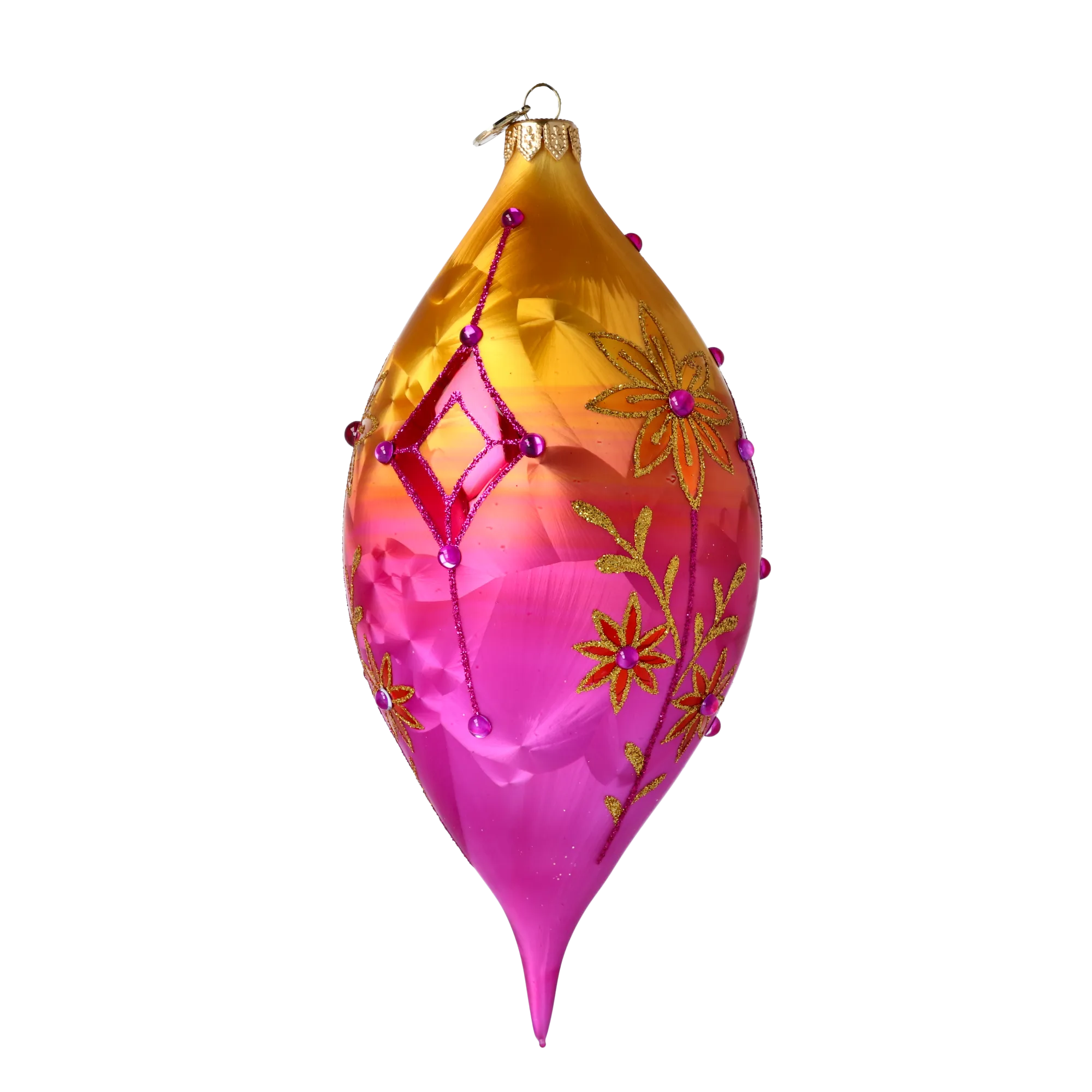 Pink Sunrise Glass Ornament Handcrafted Reflector Ornament 2025-190