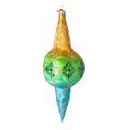 Saffron Tide Echo | Hand-Painted Glass Ornament | Blubom 2025-192