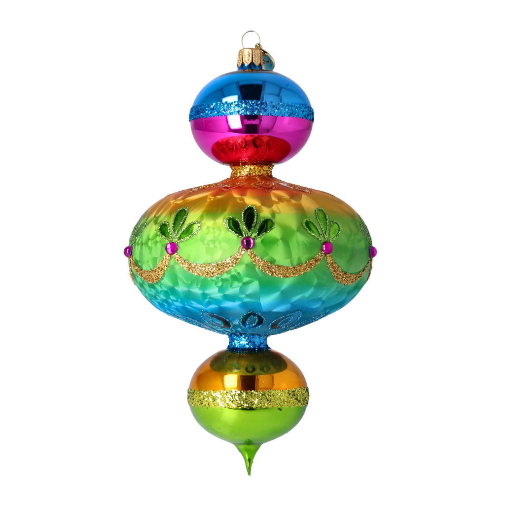 Electric Noon Jubilee | Hand-Painted Glass Ornament | Blubom 2025-194