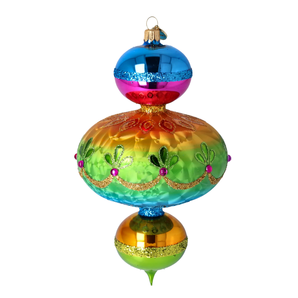 Electric Noon Jubilee | Hand-Painted Glass Ornament | Blubom 2025-194