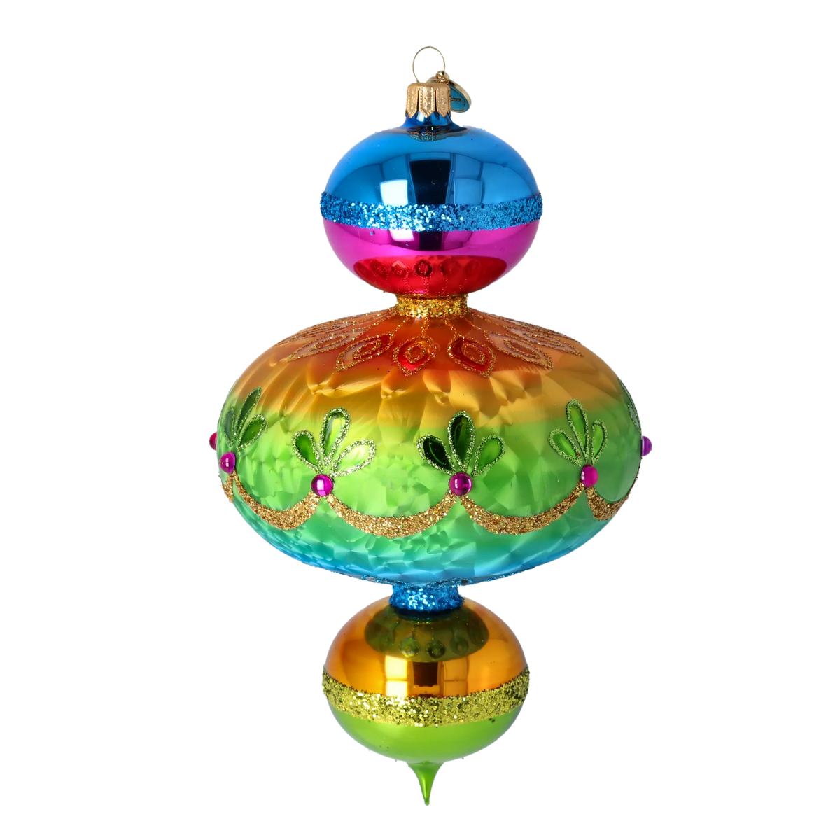 Electric Noon Jubilee | Hand-Painted Glass Ornament | Blubom 2025-194