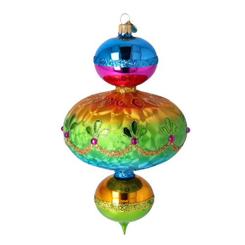 Electric Noon Jubilee | Hand-Painted Glass Ornament | Blubom 2025-194