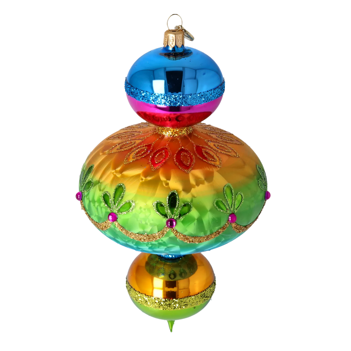 Electric Noon Jubilee | Hand-Painted Glass Ornament | Blubom 2025-194