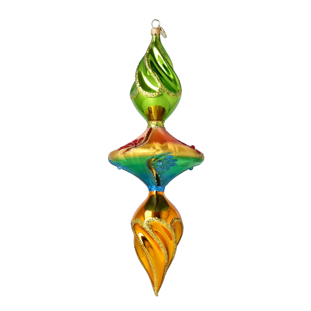 Gilded Equinox Pulse | Hand-Painted Glass Ornament | Blubom 2025-195