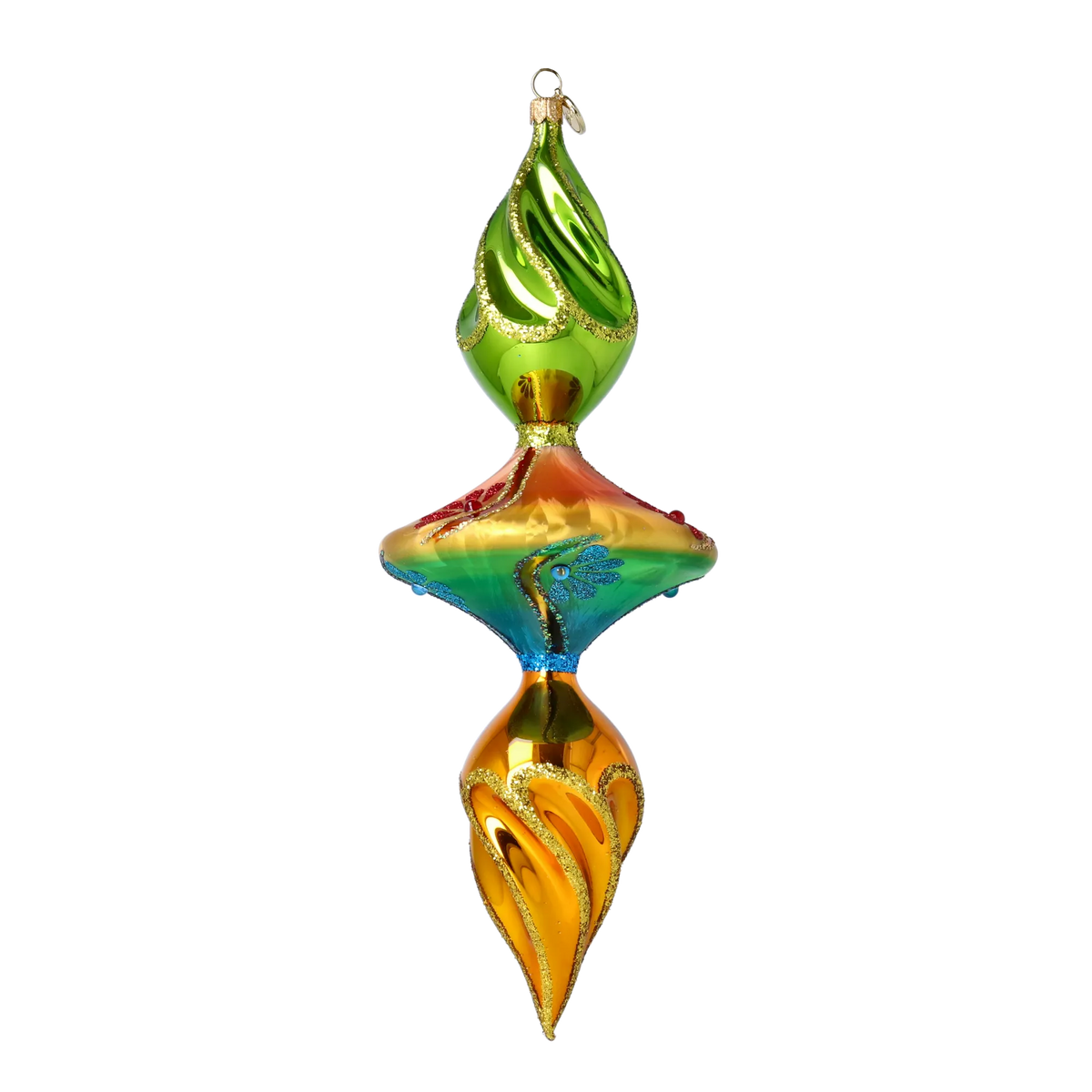 Gilded Equinox Pulse | Hand-Painted Glass Ornament | Blubom 2025-195