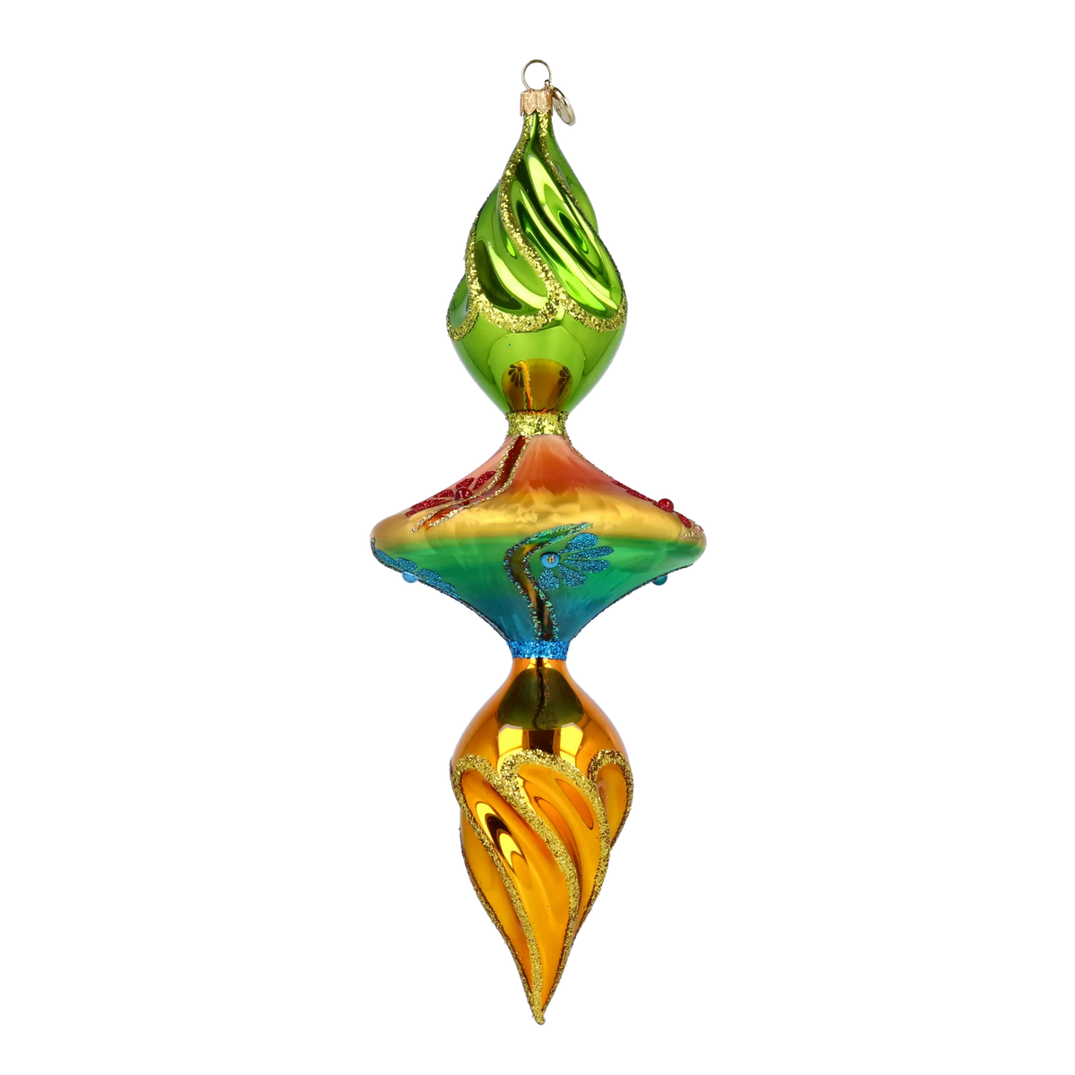 Gilded Equinox Pulse | Hand-Painted Glass Ornament | Blubom 2025-195