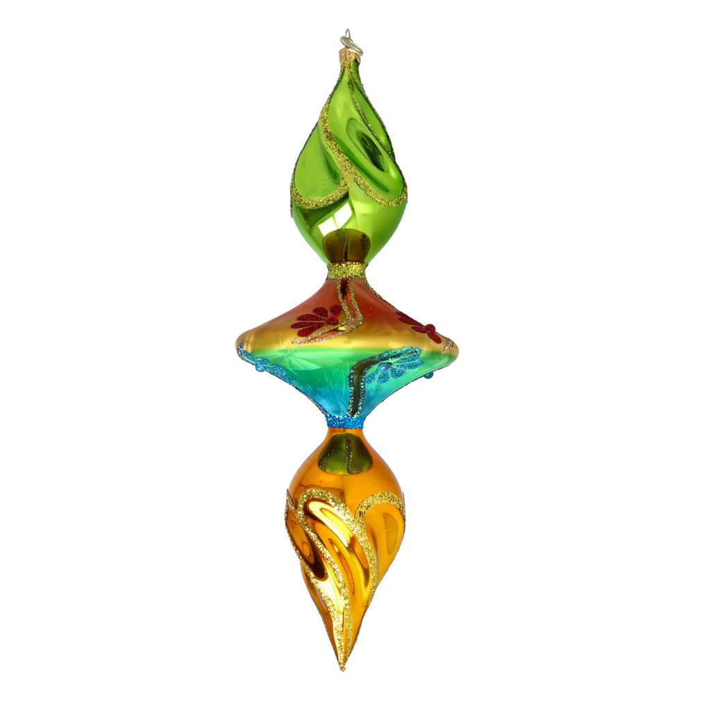 Gilded Equinox Pulse | Hand-Painted Glass Ornament | Blubom 2025-195