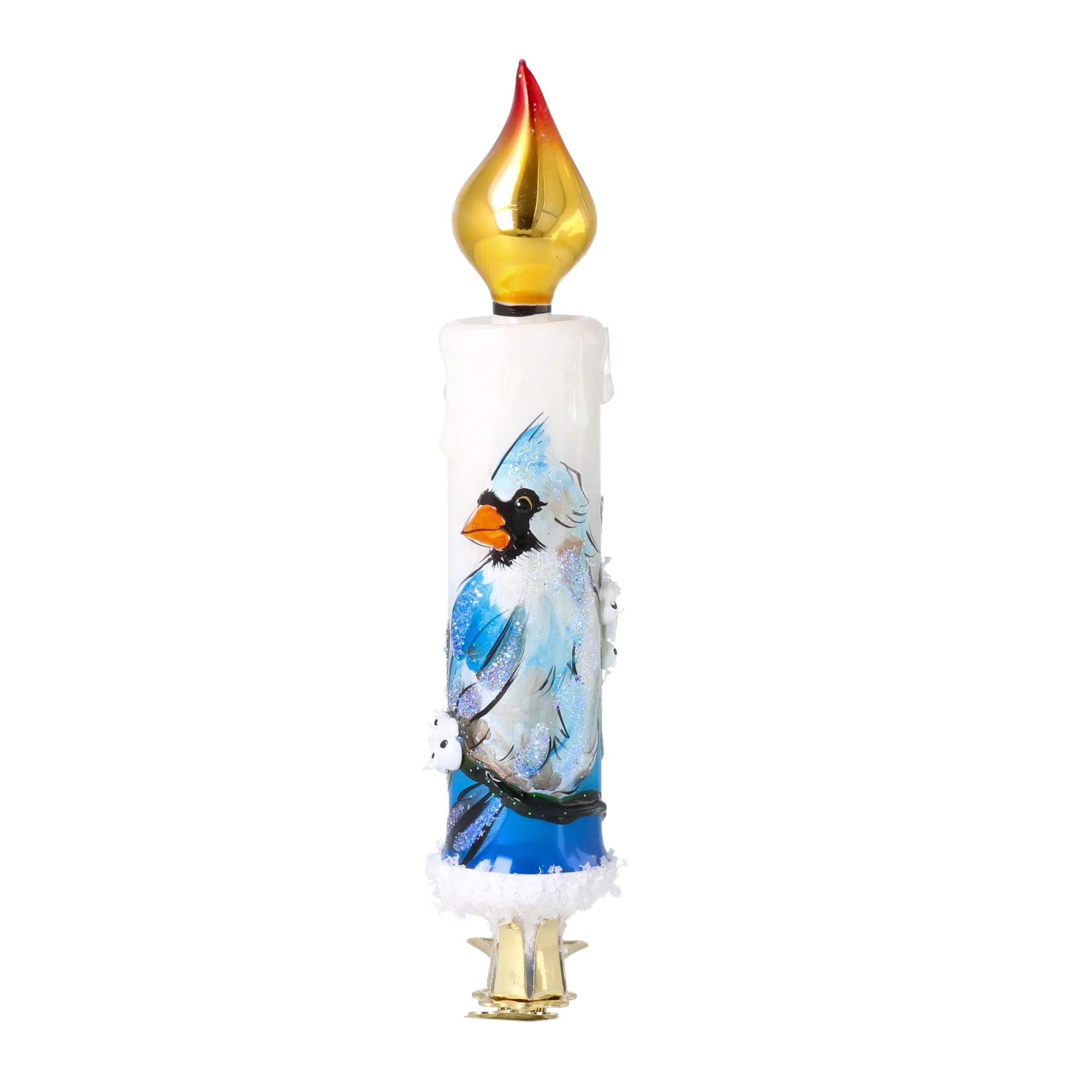 Sapphire Songbird Candle Premium christmas glass ornament 2025-201