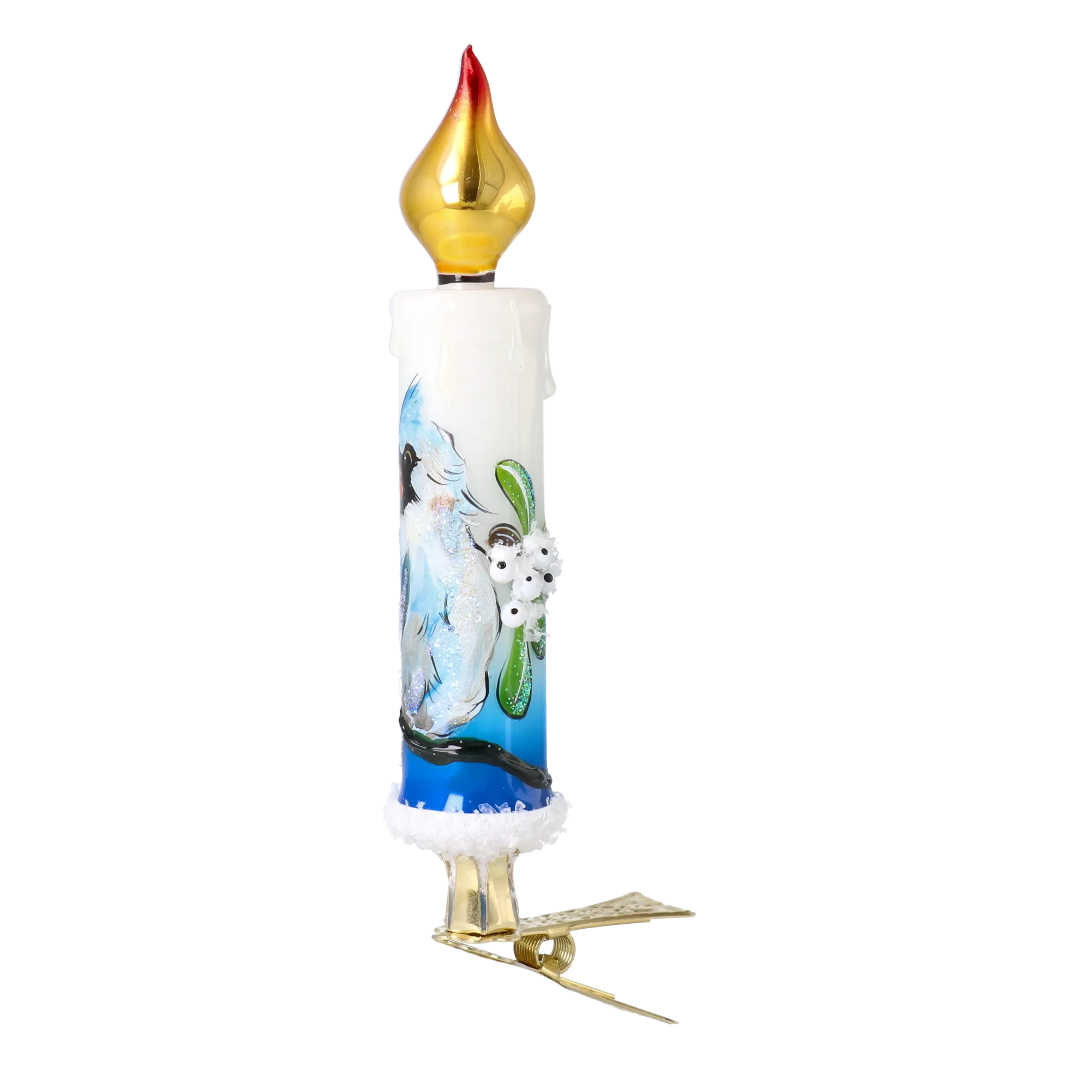Sapphire Songbird Candle Premium christmas glass ornament 2025-201