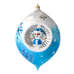 Azure Frost Reverie | Hand-Painted Glass Ornament | Blubom 2025-204
