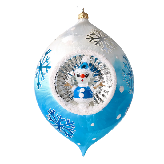 Frosty Delight Glass Christmas ornament Star free blowing Snowman 2025-204