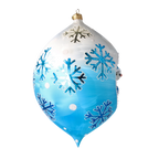 Azure Frost Reverie | Hand-Painted Glass Ornament | Blubom 2025-204