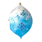 Azure Frost Reverie | Hand-Painted Glass Ornament | Blubom 2025-204