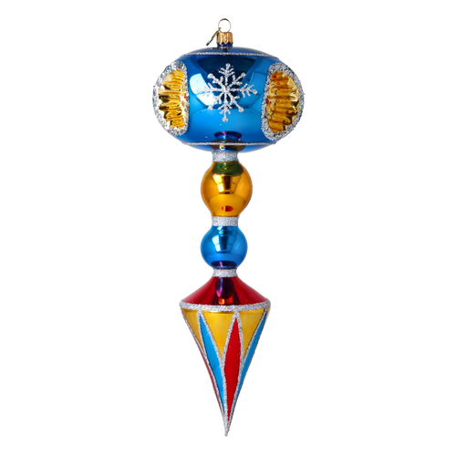 Sapphire Frost Nocturne | Hand-Painted Glass Ornament | Blubom 2025-206