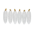 Load image into Gallery viewer, Crystal Frost Pinecone Ornaments – Set of 6. Handmade Glass Christmas ornament.
