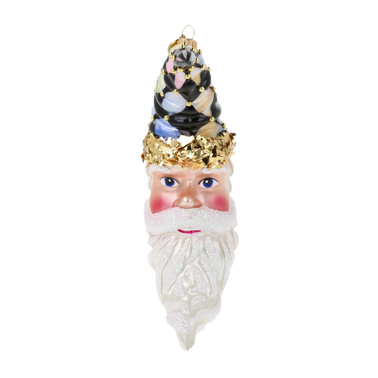 Harlequin Moon Santa Premium christmas glass ornament 2025-208