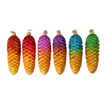 Załaduj obraz do przeglądarki galerii, Rainbow Forest – 6 Set of Glass Pinecone Ornaments Handmade Glass Christmas ornament. 2025-210
