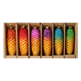 Załaduj obraz do przeglądarki galerii, Rainbow Forest – 6 Set of Glass Pinecone Ornaments Handmade Glass Christmas ornament. 2025-210
