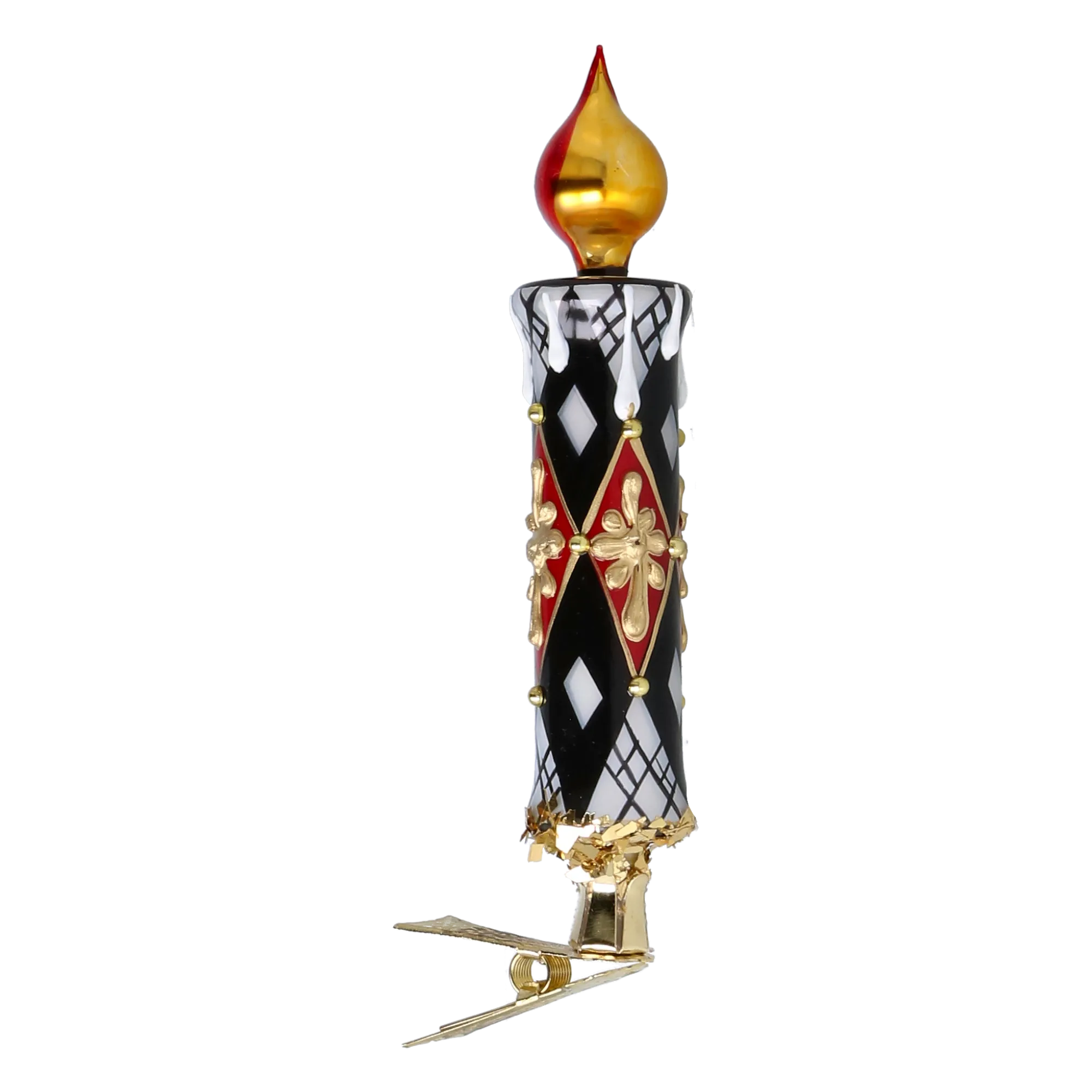 Gilded Harlequin Candle Premium christmas glass ornament 2025-211