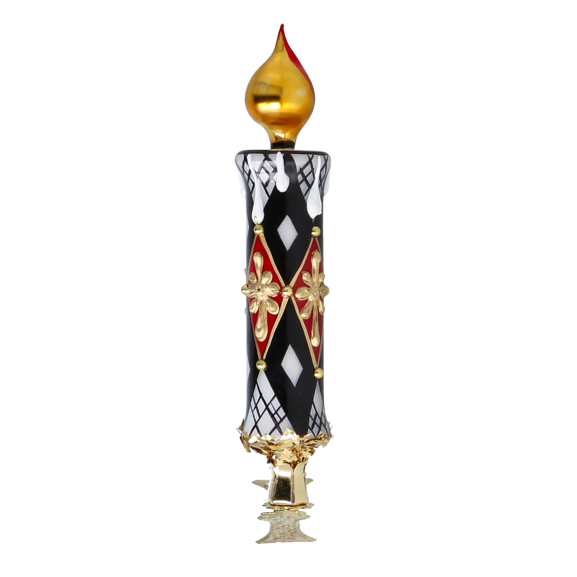Gilded Harlequin Candle Premium christmas glass ornament 2025-211