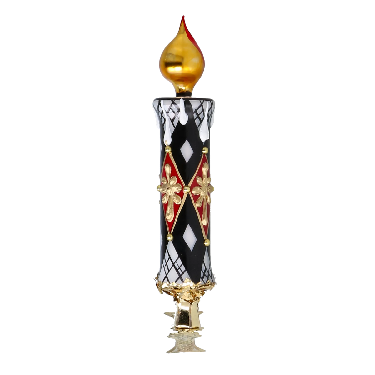 Harlequin Court Vigil | Hand-Painted Glass Ornament | Blubom 2025-211