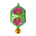 Emerald Garden Echo | Hand-Painted Glass Ornament | Blubom 2026-001