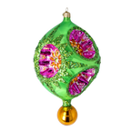 Emerald Garden Echo | Hand-Painted Glass Ornament | Blubom 2026-001