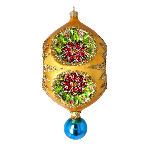 Gilded Solstice Resonance | Hand-Painted Glass Ornament | Blubom 2026-002