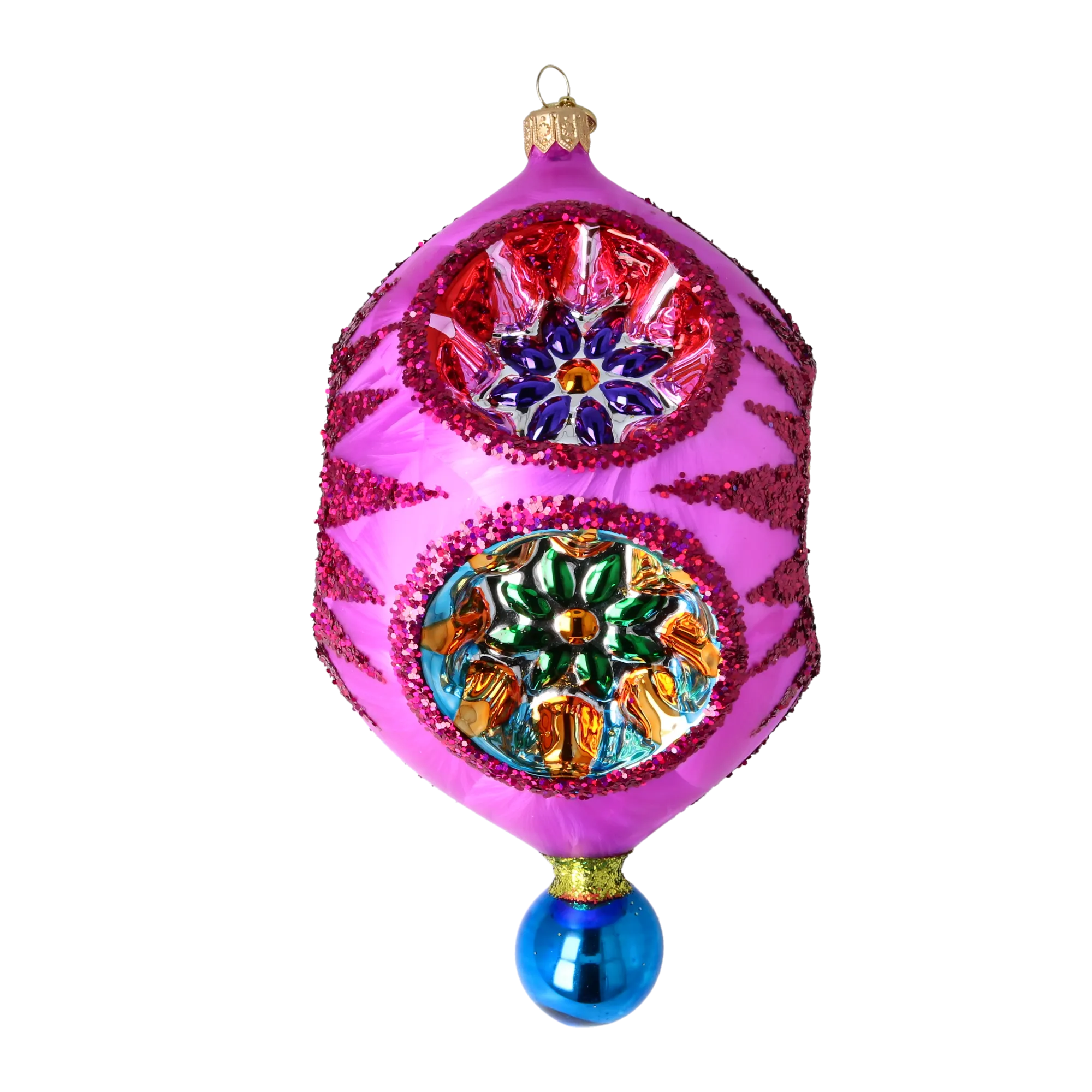Magenta Astral Echo | Hand-Painted Glass Ornament | Blubom 2026-004
