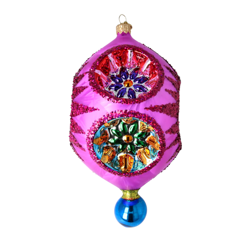 Magenta Astral Echo | Hand-Painted Glass Ornament | Blubom 2026-004