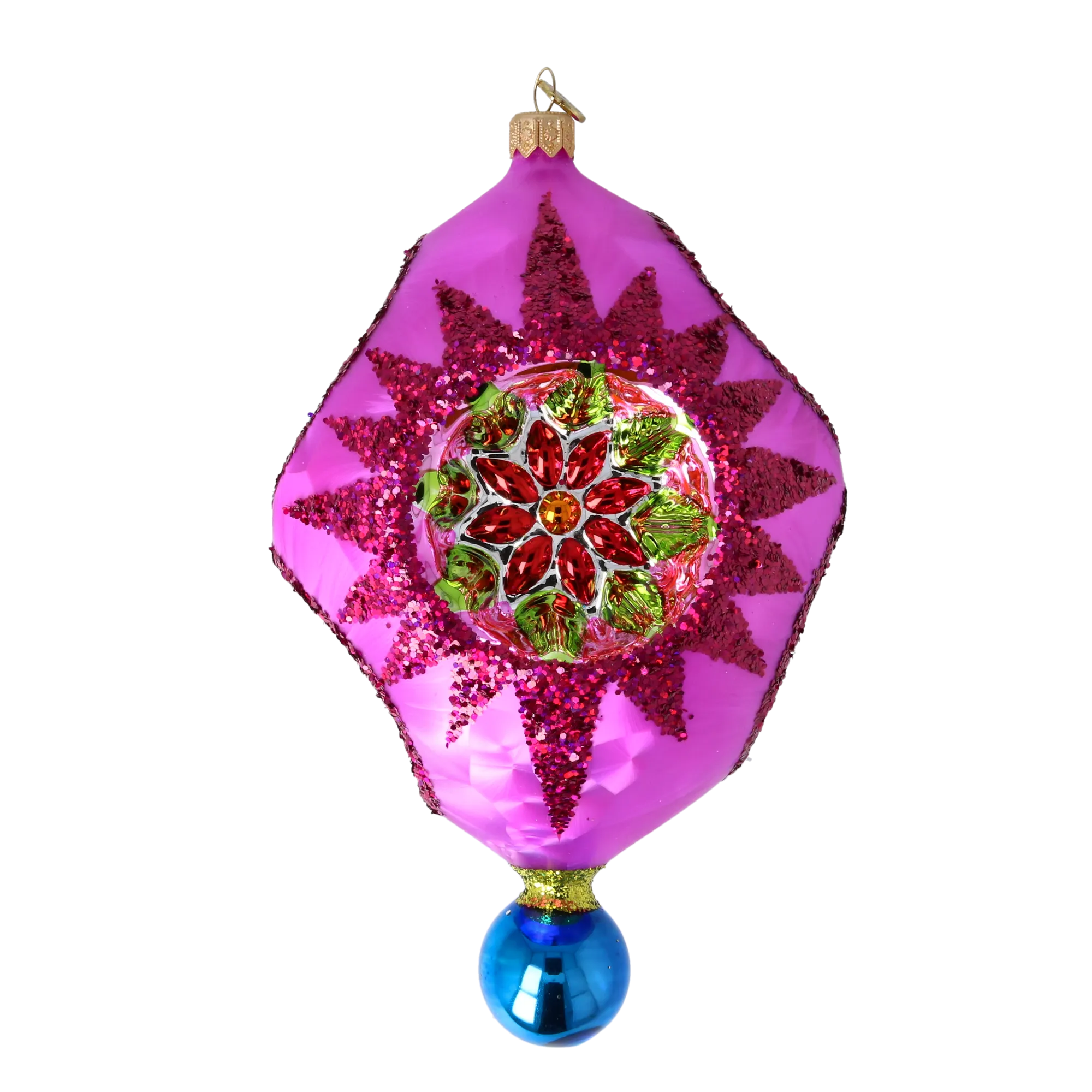 Magenta Astral Echo | Hand-Painted Glass Ornament | Blubom 2026-004