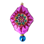Magenta Astral Echo | Hand-Painted Glass Ornament | Blubom 2026-004