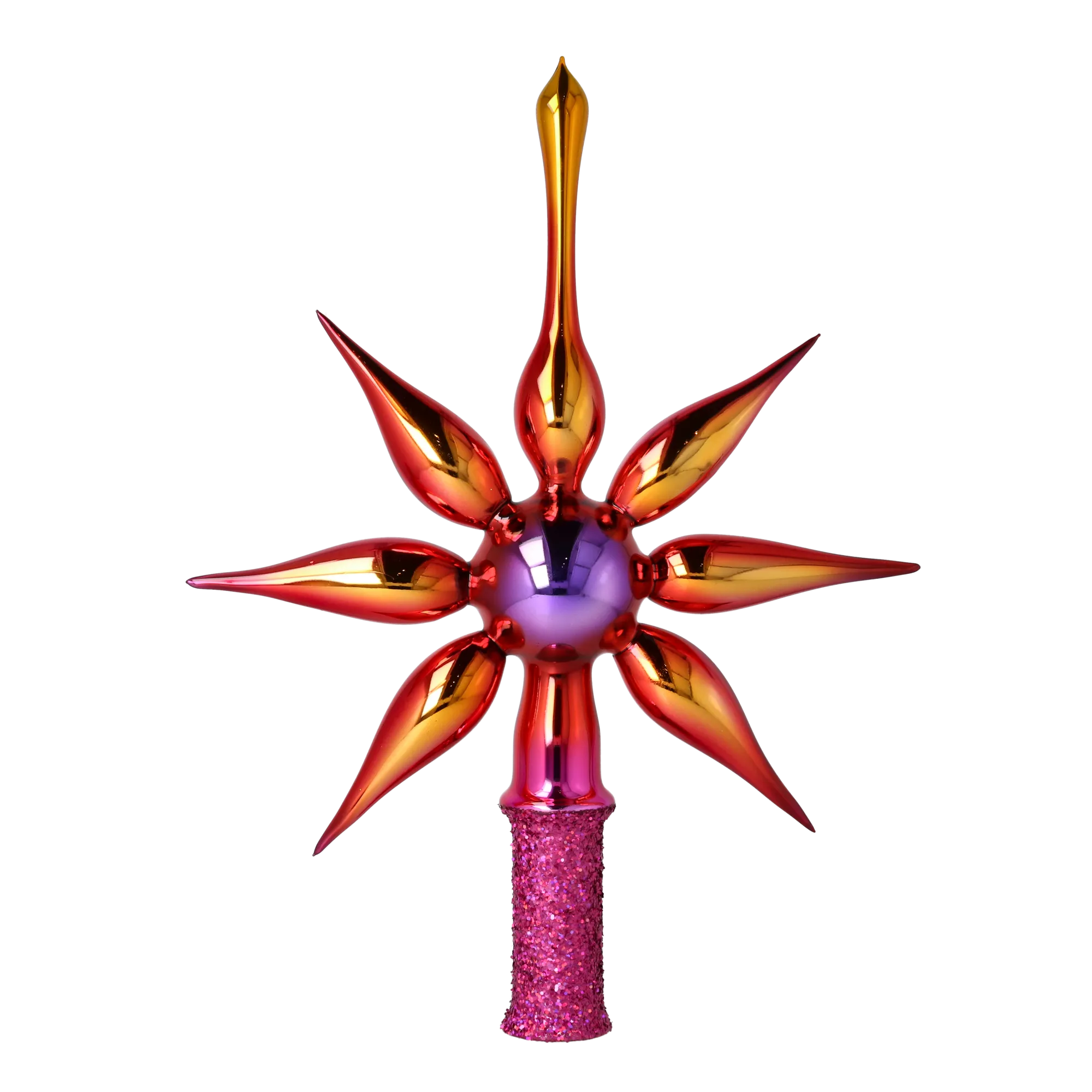 Radiant Christmas Star Topper. Handmade Glass Christmas ornament. 2026-066