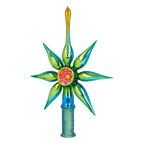 Emerald Meridian | Hand-Painted Glass Ornament | Blubom 2026-067