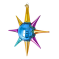 Load image into Gallery viewer, Blue Jewel Sunburst Glass Christmas ornament free blowing PRE-ORDER 2026-068
