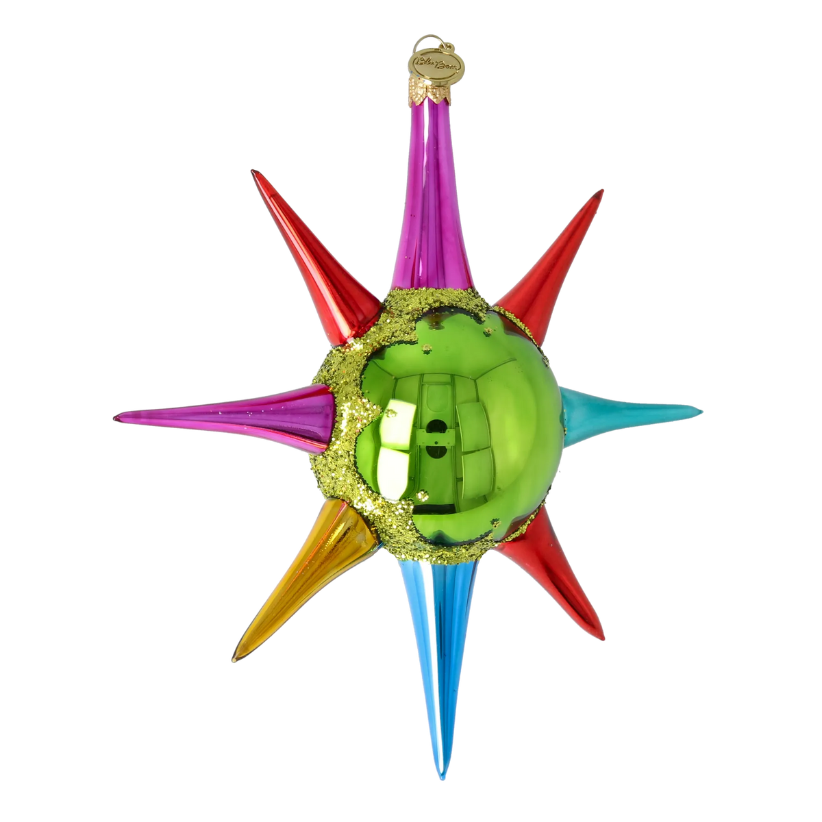 Vivid Zenith Flare | Hand-Painted Glass Ornament | Blubom 2026-071