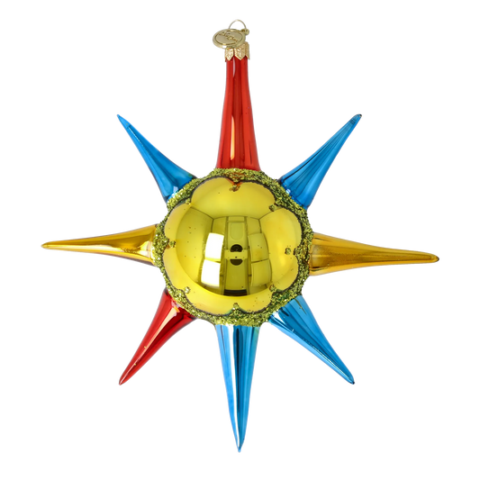 Golden Spectrum Sunburst Glass Christmas ornament free blowing PRE-ORDER 2026-073