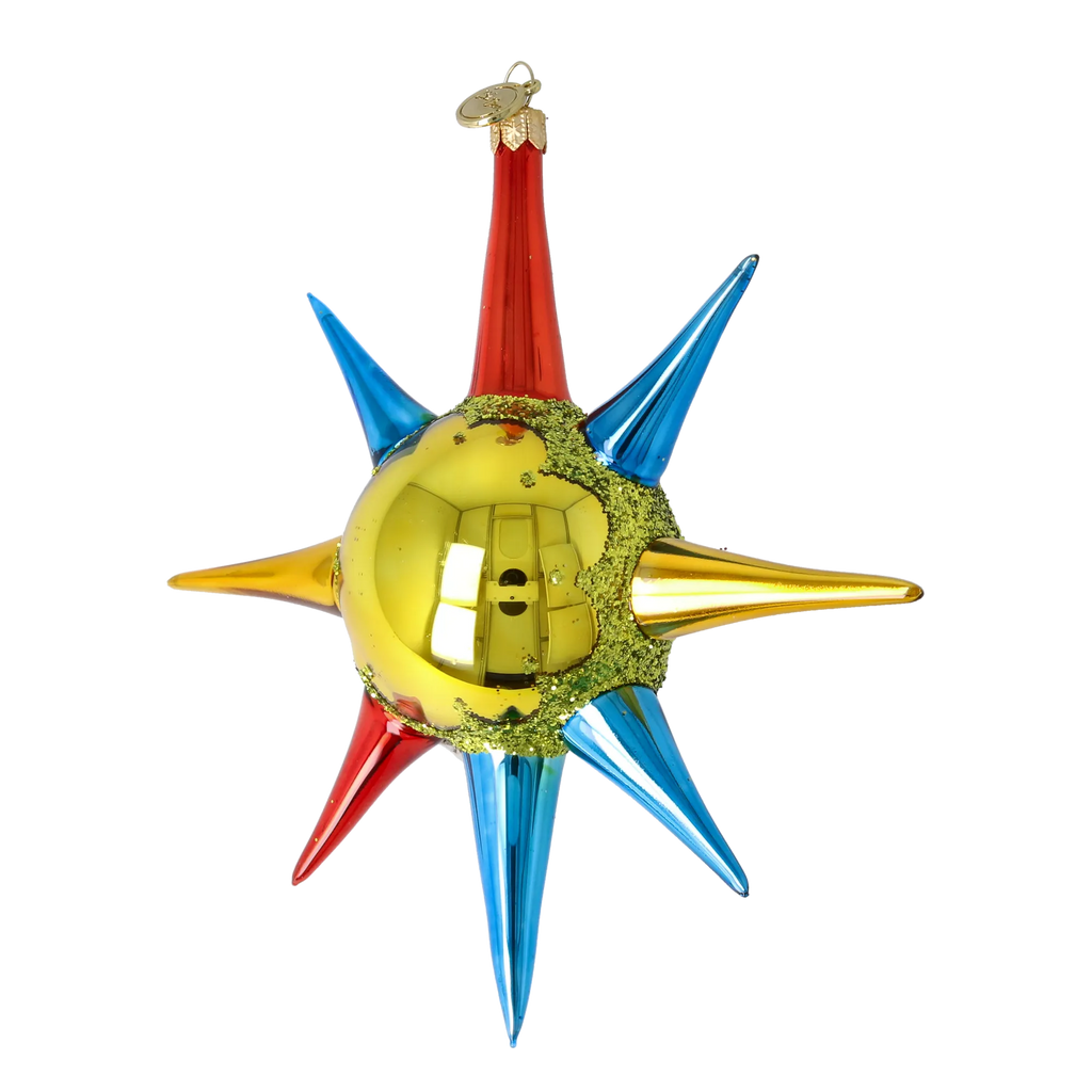 Gilded Verve | Hand-Painted Glass Ornament | Blubom 2026-073