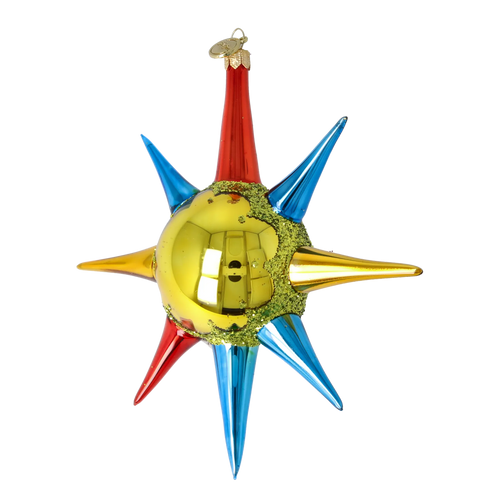 Gilded Verve | Hand-Painted Glass Ornament | Blubom 2026-073