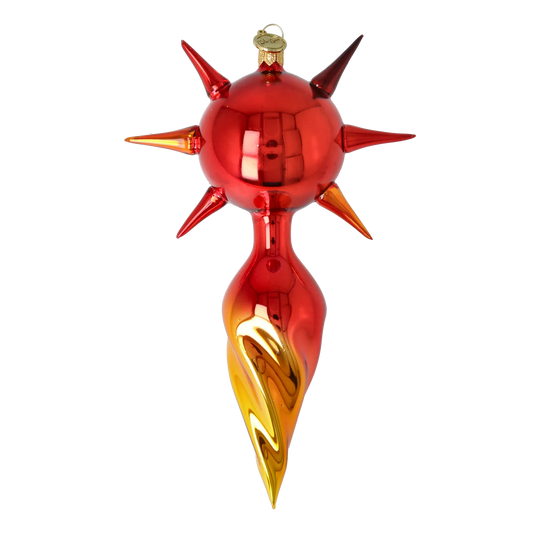 Crimson Solar Star Glass Christmas ornament free blowing PRE-ORDER 2026-074